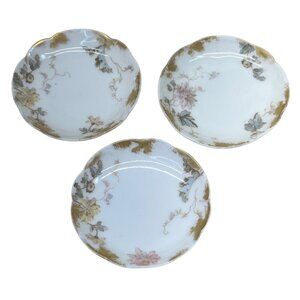 3 Haviland Limoges Schleiger 86A Chrysanthemum Butter Pats France 3"